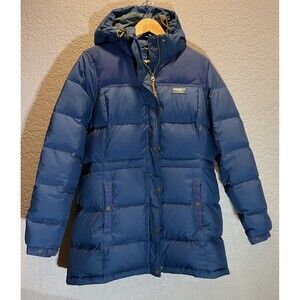 LL Bean Women's Mountain Classic Down Parka M Blue 650 Down Fill with Hood